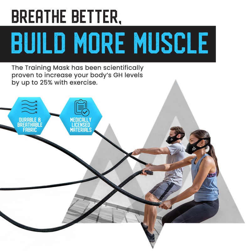 TRAININGMASK 2.0 - Elevation Training Mask for High Altitude Endurance & Breathing Workouts - Ideal for Running & Cardio (Large  Blackout) - Image 4